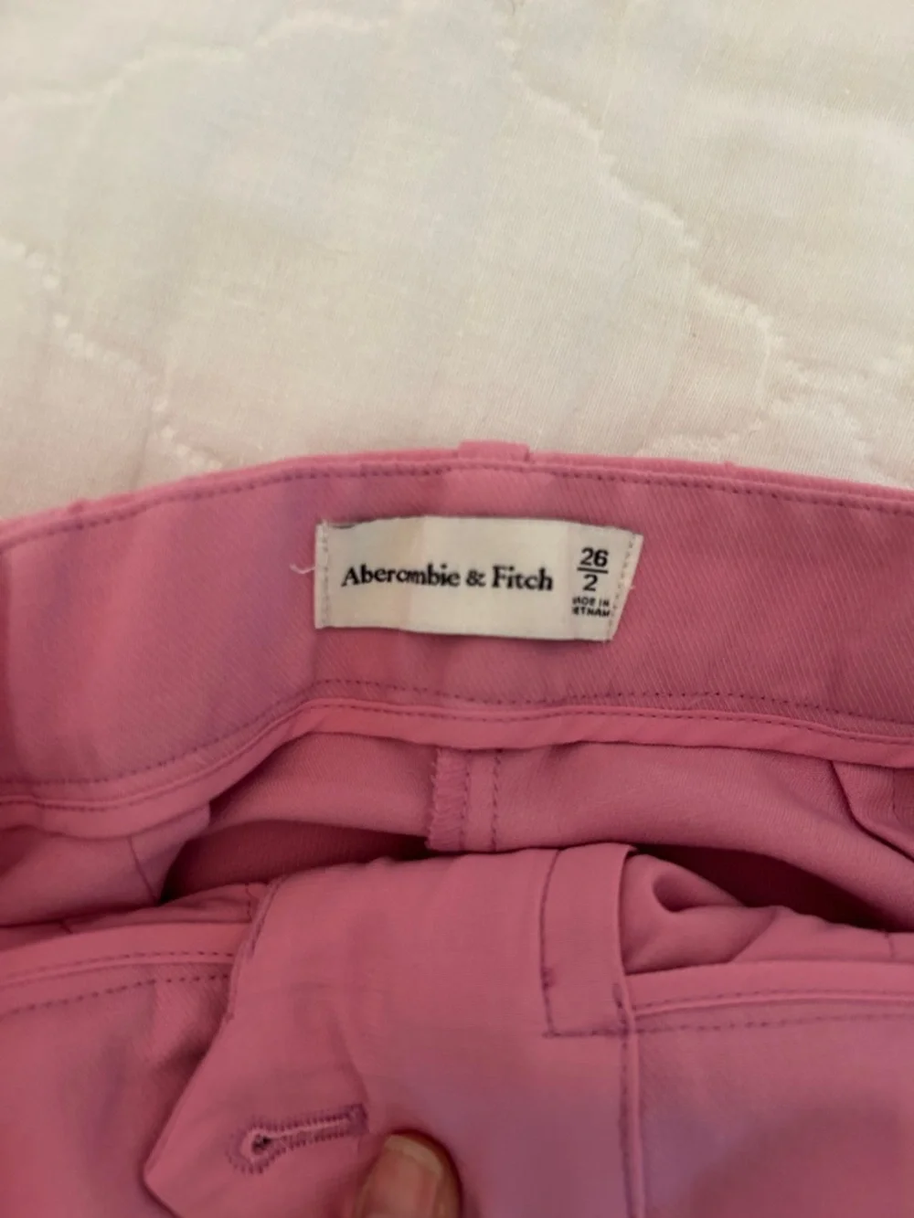 Abercrombie & Fitch Pink Wide Leg Boot Cut Trousers - Picture 3 of 3